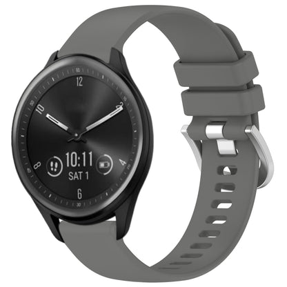 For Garmin Vivomove Sport Liquid Glossy Silver Buckle Silicone Watch Band(Gray) by bashfashion