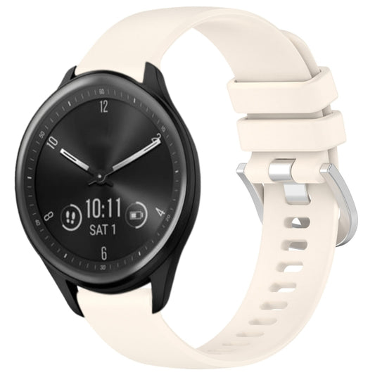 For Garmin Vivomove Sport Liquid Glossy Silver Buckle Silicone Watch Band(Starlight) by bashfashion
