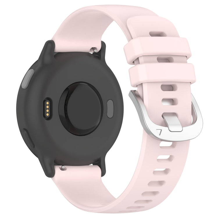 For Garmin Vivomove Sport Liquid Glossy Silver Buckle Silicone Watch Band(Pink) by bashfashion
