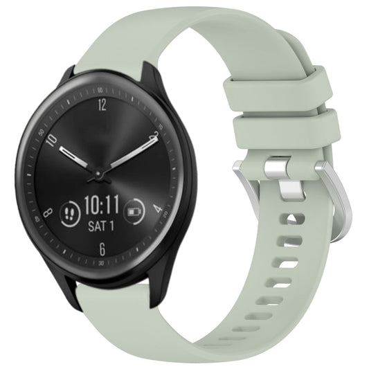 For Garmin Vivomove Sport Liquid Glossy Silver Buckle Silicone Watch Band(Green) by bashfashion