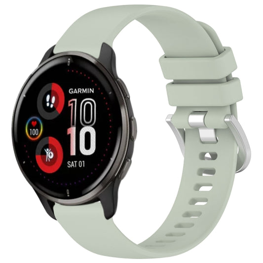 For Garmin Venu 2 Plus Liquid Glossy Silver Buckle Silicone Watch Band(Green) by bashfashion