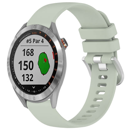 For Garmin Approach S40 Liquid Glossy Silver Buckle Silicone Watch Band(Green) by bashfashion