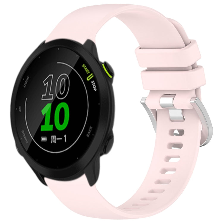 For Garmin Forerunner 158 / 55 Liquid Glossy Silver Buckle Silicone Watch Band(Pink) by bashfashion
