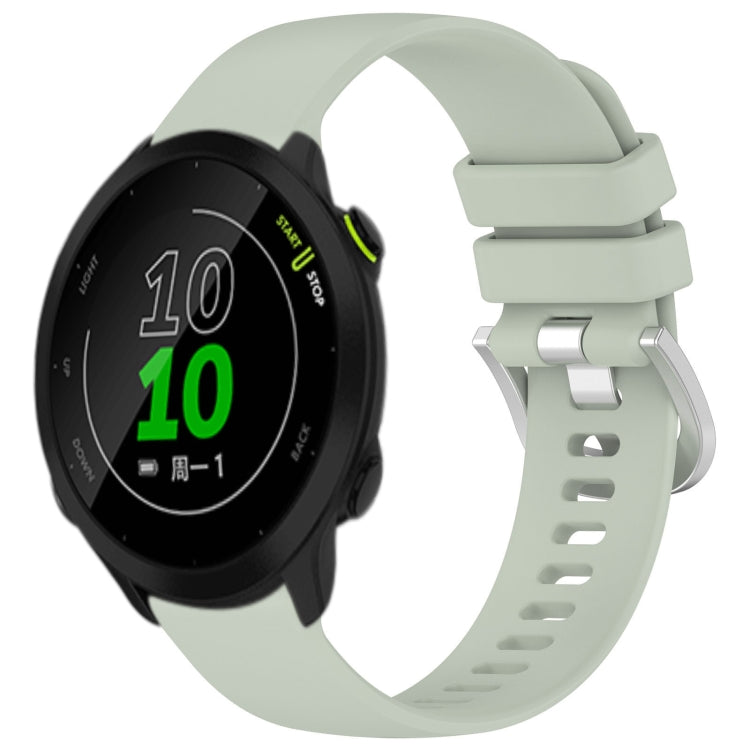 For Garmin Forerunner 158 / 55 Liquid Glossy Silver Buckle Silicone Watch Band(Green) by bashfashion