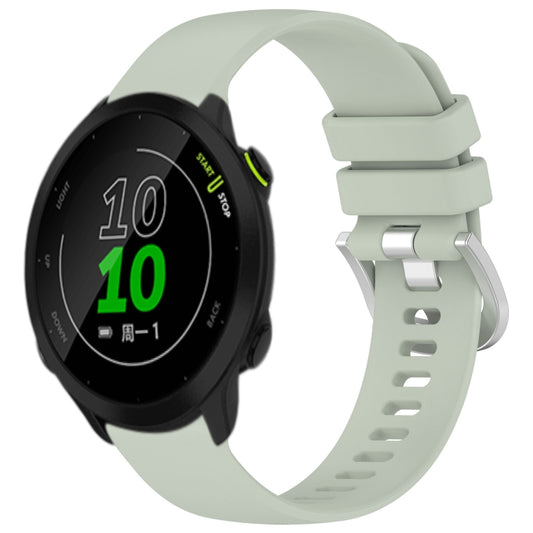For Garmin Forerunner 158 / 55 Liquid Glossy Silver Buckle Silicone Watch Band(Green) by bashfashion