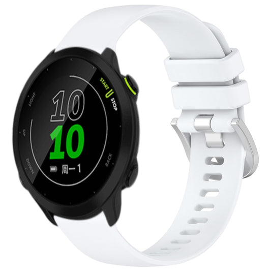 For Garmin Forerunner 158 / 55 Liquid Glossy Silver Buckle Silicone Watch Band(White) by bashfashion