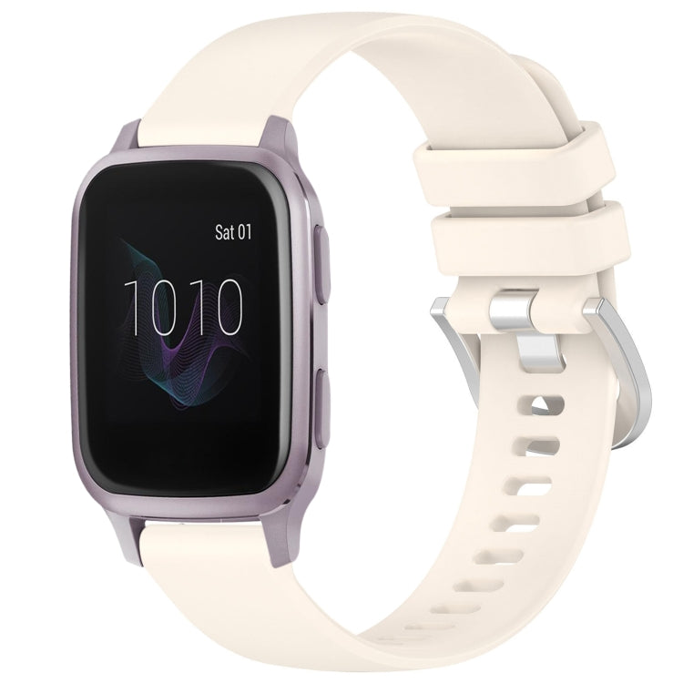 For Garmin Venu / Venu SQ Liquid Glossy Silver Buckle Silicone Watch Band(Starlight) by bashfashion