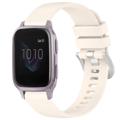 For Garmin Venu / Venu SQ Liquid Glossy Silver Buckle Silicone Watch Band(Starlight) by bashfashion