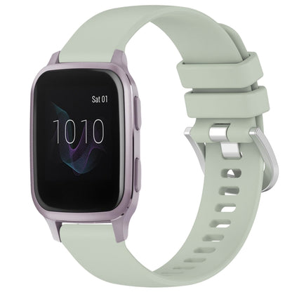 For Garmin Venu / Venu SQ Liquid Glossy Silver Buckle Silicone Watch Band(Green) by bashfashion