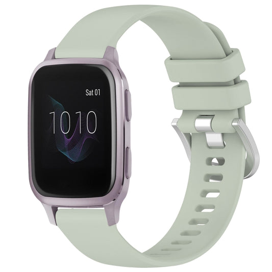 For Garmin Venu / Venu SQ Liquid Glossy Silver Buckle Silicone Watch Band(Green) by bashfashion