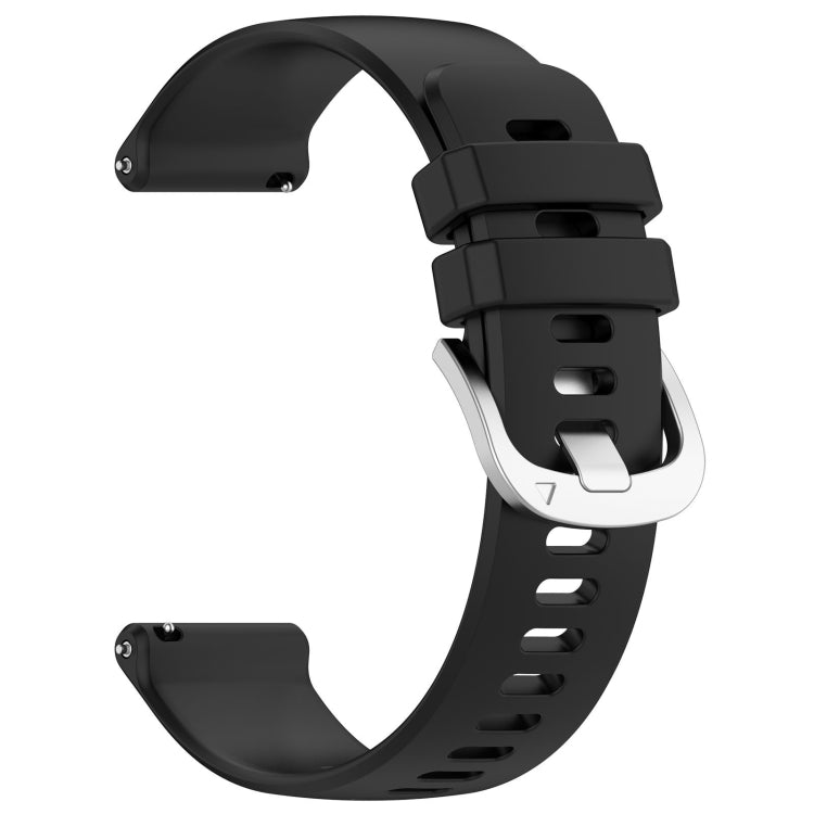 For Garmin Vivomove3 / Garminmove3 Liquid Glossy Silver Buckle Silicone Watch Band(Black) by bashfashion