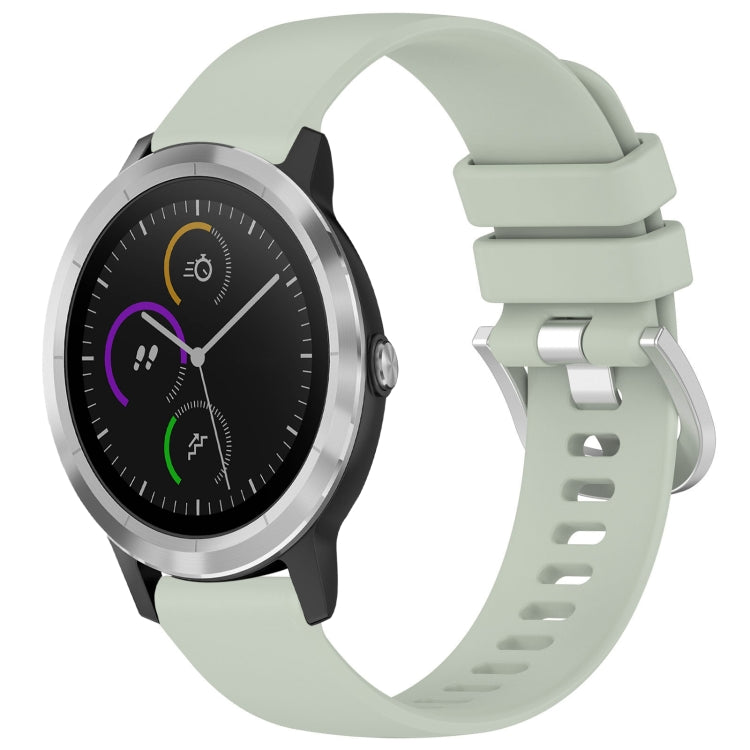 For Garmin Vivomove3 / Garminmove3 Liquid Glossy Silver Buckle Silicone Watch Band(Green) by bashfashion