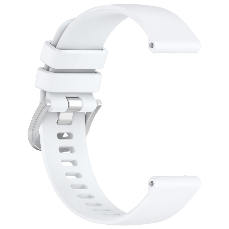 For Garmin Vivomove3 / Garminmove3 Liquid Glossy Silver Buckle Silicone Watch Band(White) by bashfashion
