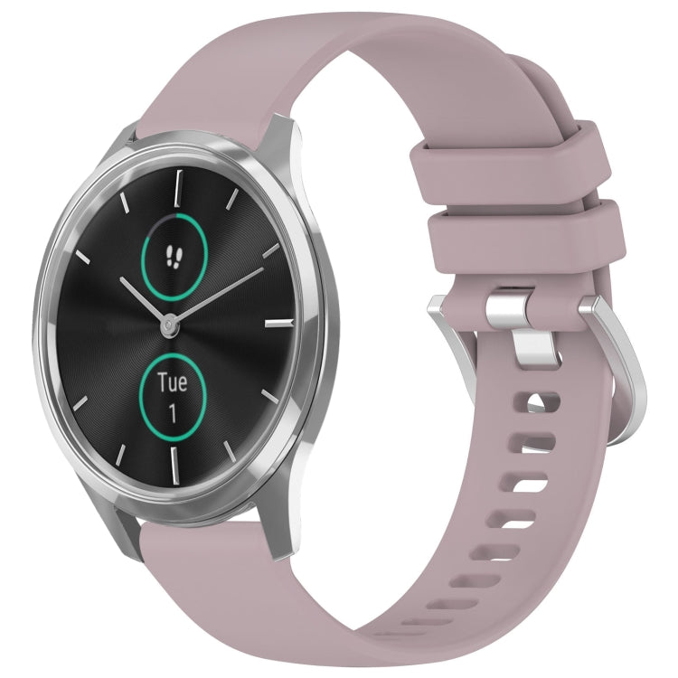 For Garmin VivoMove Luxe / Garminmove Luxe Liquid Glossy Silver Buckle Silicone Watch Band(Purple) by bashfashion
