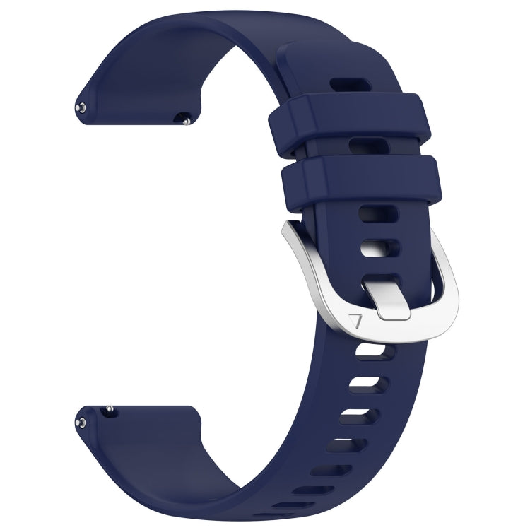 For Garmin VivoMove Luxe / Garminmove Luxe Liquid Glossy Silver Buckle Silicone Watch Band(Dark Blue) by bashfashion