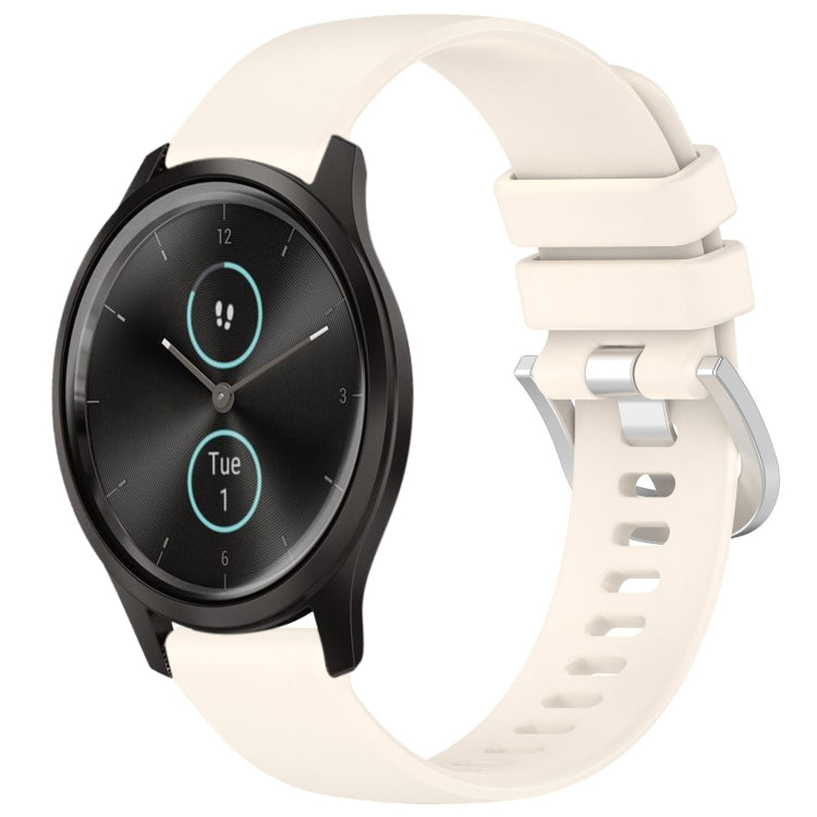For Garmin VivoMove Style / Vivomove Liquid Glossy Silver Buckle Silicone Watch Band(Starlight) by bashfashion