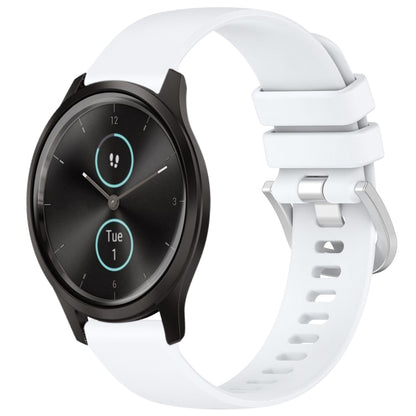 For Garmin VivoMove Style / Vivomove Liquid Glossy Silver Buckle Silicone Watch Band(White) by bashfashion