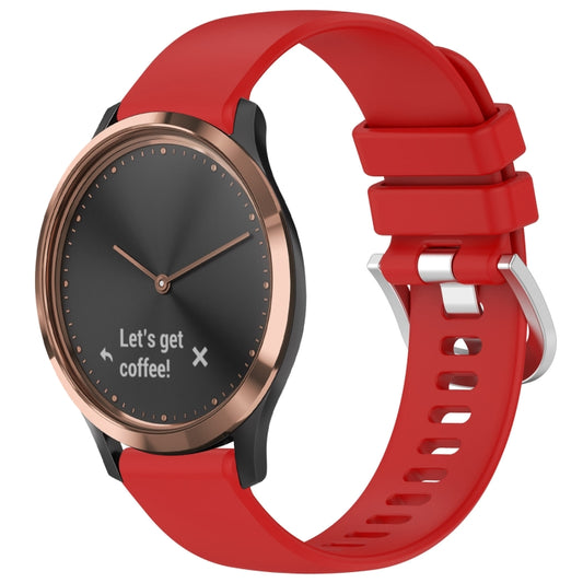 For Garmin Vivomove HR Sport Liquid Glossy Silver Buckle Silicone Watch Band(Red) by bashfashion