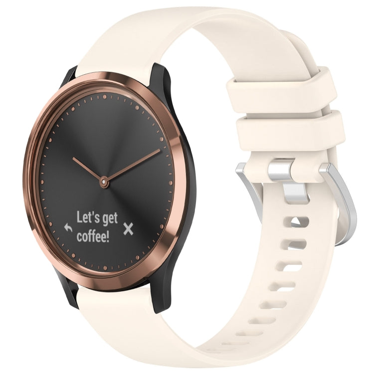 For Garmin Vivomove HR Sport Liquid Glossy Silver Buckle Silicone Watch Band(Starlight) by bashfashion