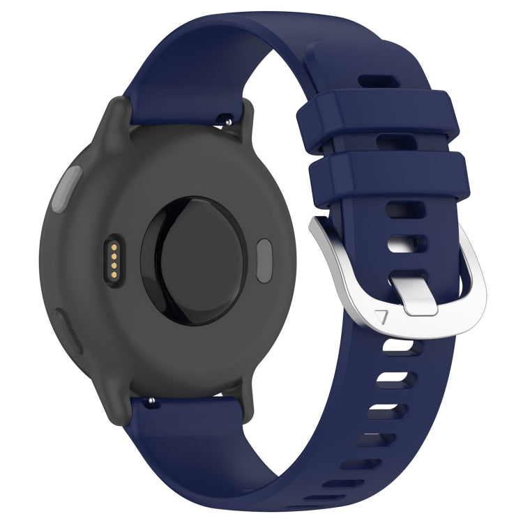 For Garmin Vivomove HR Sport Liquid Glossy Silver Buckle Silicone Watch Band(Dark Blue) by bashfashion