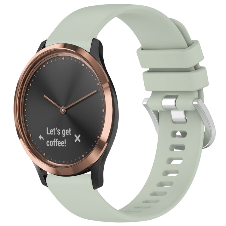For Garmin Vivomove HR Sport Liquid Glossy Silver Buckle Silicone Watch Band(Green) by bashfashion