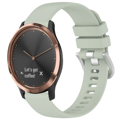 For Garmin Vivomove HR Sport Liquid Glossy Silver Buckle Silicone Watch Band(Green) by bashfashion