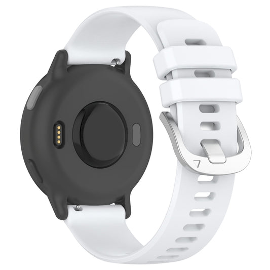 For Garmin Vivomove HR Sport Liquid Glossy Silver Buckle Silicone Watch Band(White) by bashfashion