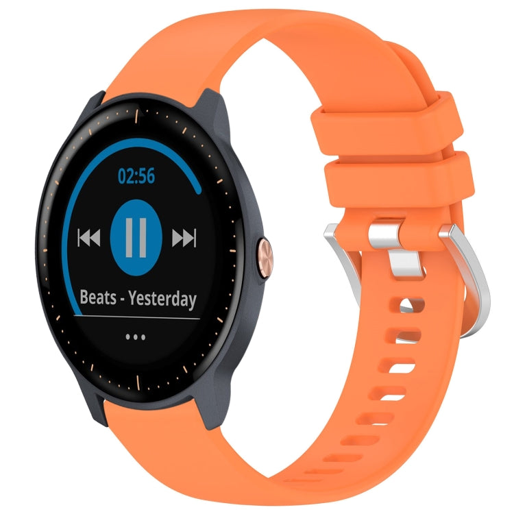 For Garmin Vivoactive3 / 3 Music Liquid Glossy Silver Buckle Silicone Watch Band(Orange) by bashfashion