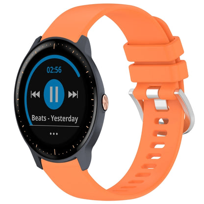 For Garmin Vivoactive3 / 3 Music Liquid Glossy Silver Buckle Silicone Watch Band(Orange) by bashfashion