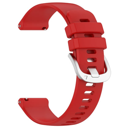 For Garmin Vivoactive3 / 3 Music Liquid Glossy Silver Buckle Silicone Watch Band(Red) by bashfashion