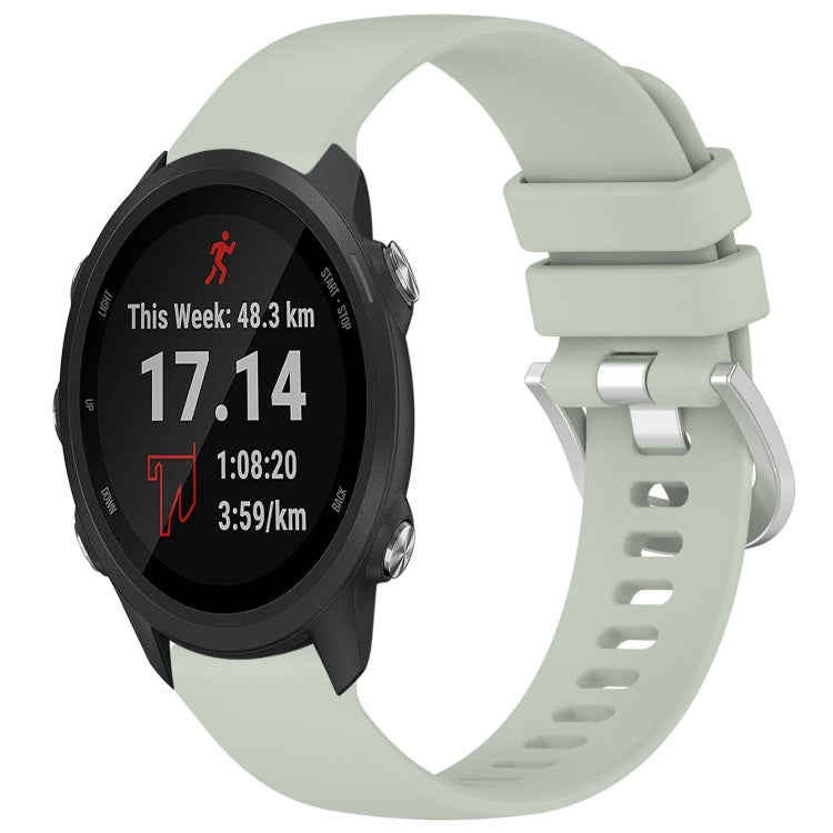For Garmin Forerunner245 / 245 Music Liquid Glossy Silver Buckle Silicone Watch Band(Green) by bashfashion