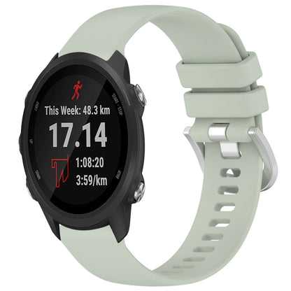 For Garmin Forerunner245 / 245 Music Liquid Glossy Silver Buckle Silicone Watch Band(Green) by bashfashion