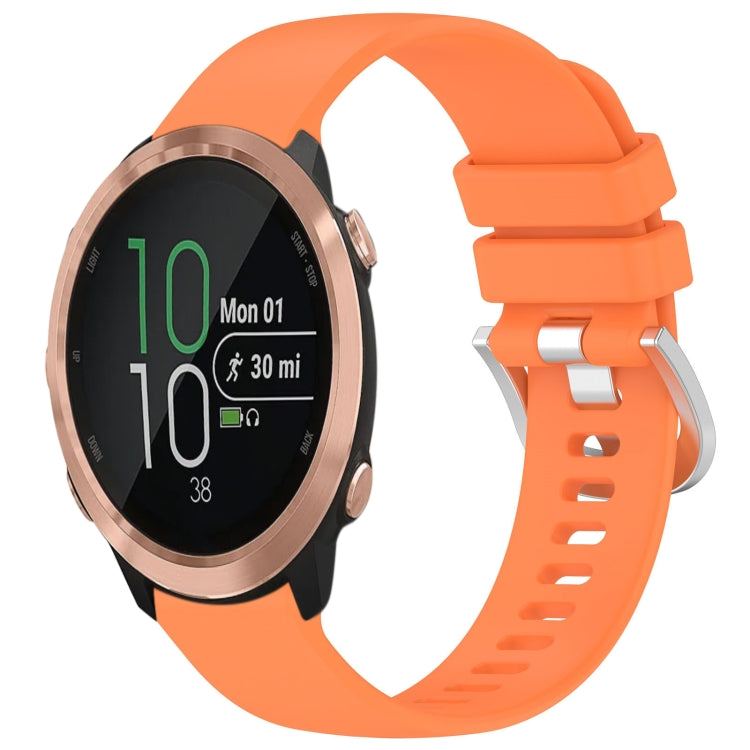 For Garmin Forerunner 645 / 645 Music Liquid Glossy Silver Buckle Silicone Watch Band(Orange) by bashfashion