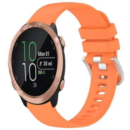 For Garmin Forerunner 645 / 645 Music Liquid Glossy Silver Buckle Silicone Watch Band(Orange) by bashfashion