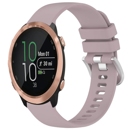 For Garmin Forerunner 645 / 645 Music Liquid Glossy Silver Buckle Silicone Watch Band(Purple) by bashfashion