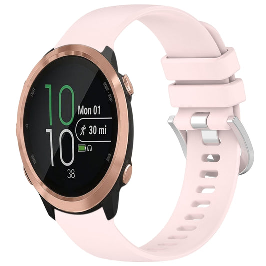For Garmin Forerunner 645 / 645 Music Liquid Glossy Silver Buckle Silicone Watch Band(Pink) by bashfashion