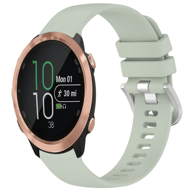 For Garmin Forerunner 645 / 645 Music Liquid Glossy Silver Buckle Silicone Watch Band(Green) by bashfashion
