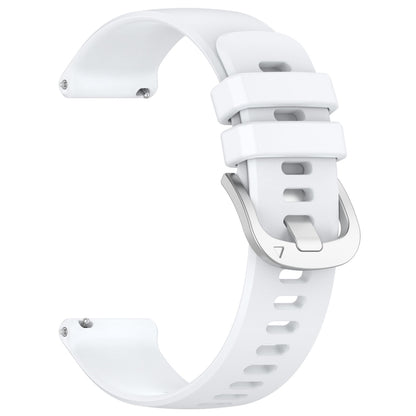 For Garmin Forerunner 265S Liquid Glossy Silver Buckle Silicone Watch Band(White) by bashfashion