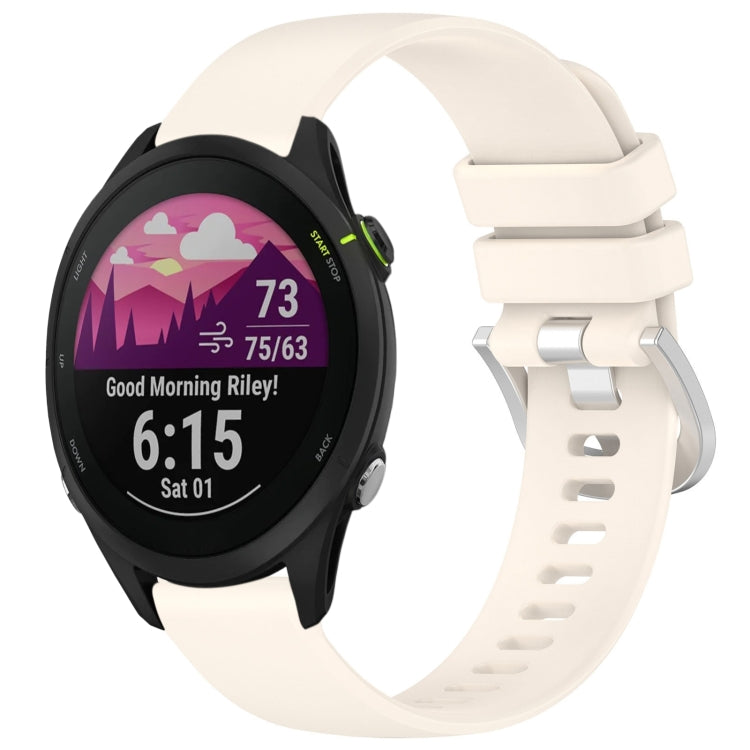 For Garmin Forerunner 255S Music / 255S Liquid Glossy Silver Buckle Silicone Watch Band(Stralight) by bashfashion