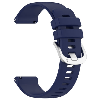 For Garmin Forerunner 255S Music / 255S Liquid Glossy Silver Buckle Silicone Watch Band(Dark Blue) by bashfashion