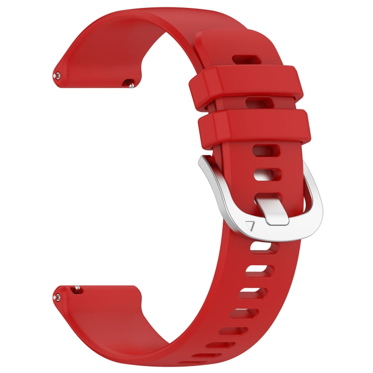 For Garmin Venu 2S Liquid Glossy Silver Buckle Silicone Watch Band(Red) by bashfashion