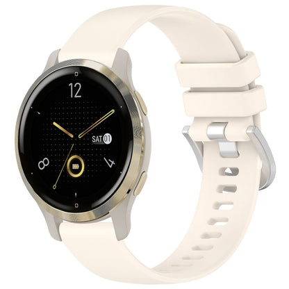 For Garmin Venu 2S Liquid Glossy Silver Buckle Silicone Watch Band(Stralight) by bashfashion