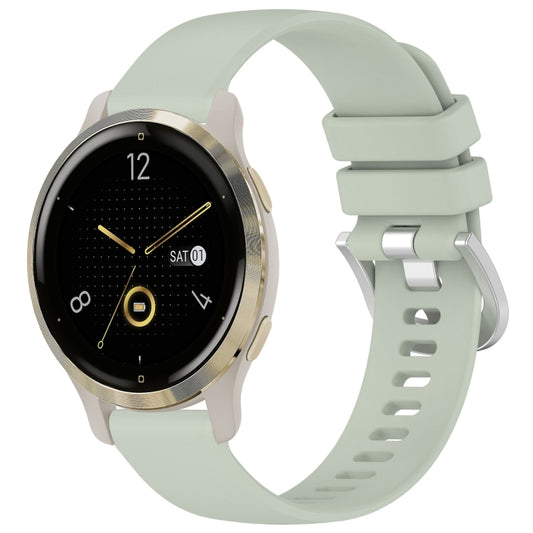 For Garmin Venu 2S Liquid Glossy Silver Buckle Silicone Watch Band(Green) by bashfashion