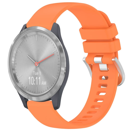 For Garmin Vivomove 3S Liquid Glossy Silver Buckle Silicone Watch Band(Orange) by bashfashion