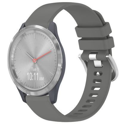 For Garmin Vivomove 3S Liquid Glossy Silver Buckle Silicone Watch Band(Gray) by bashfashion