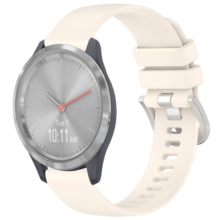 For Garmin Vivomove 3S Liquid Glossy Silver Buckle Silicone Watch Band(Stralight) by bashfashion