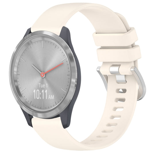 For Garmin Vivomove 3S Liquid Glossy Silver Buckle Silicone Watch Band(Stralight) by bashfashion