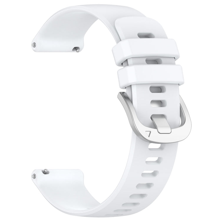 For Garmin Vivomove 3S Liquid Glossy Silver Buckle Silicone Watch Band(White) by bashfashion
