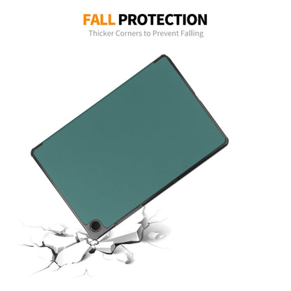 For Samsung Galaxy Tab A9+ 11.0 ENKAY Tri-fold Custer Texture Leather Smart Tablet Case(Grey) by ENKAY