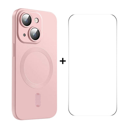 For iPhone 15 Plus ENKAY MagSafe Matte TPU Phone Case with Lens Film & Screen Glass Film(Pink) by ENKAY
